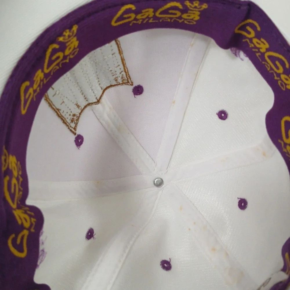 GaGa Milano Horse Riding Baseball Cap White Purple Italian Flag Equestrian‎ Hat
